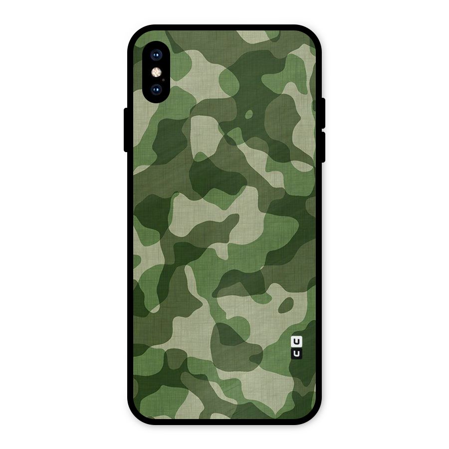 Camouflage Pattern Art Metal Back Case for iPhone XS Max