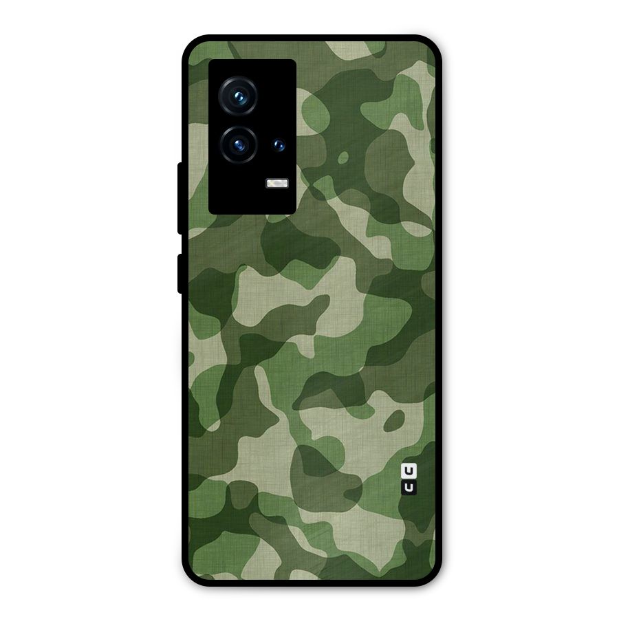 Camouflage Pattern Art Metal Back Case for iQOO 9 5G