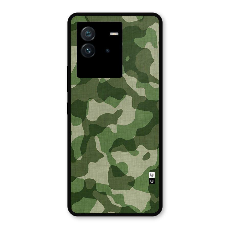 Camouflage Pattern Art Metal Back Case for iQOO Neo 6 5G