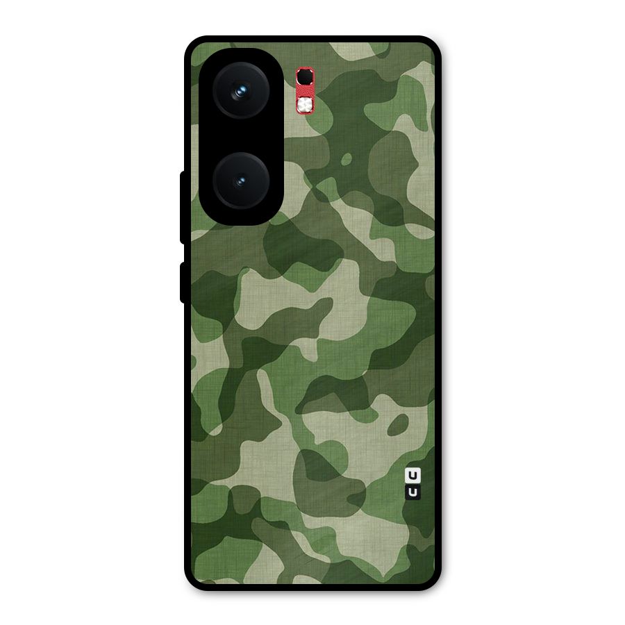Camouflage Pattern Art Metal Back Case for iQOO Neo 9 Pro