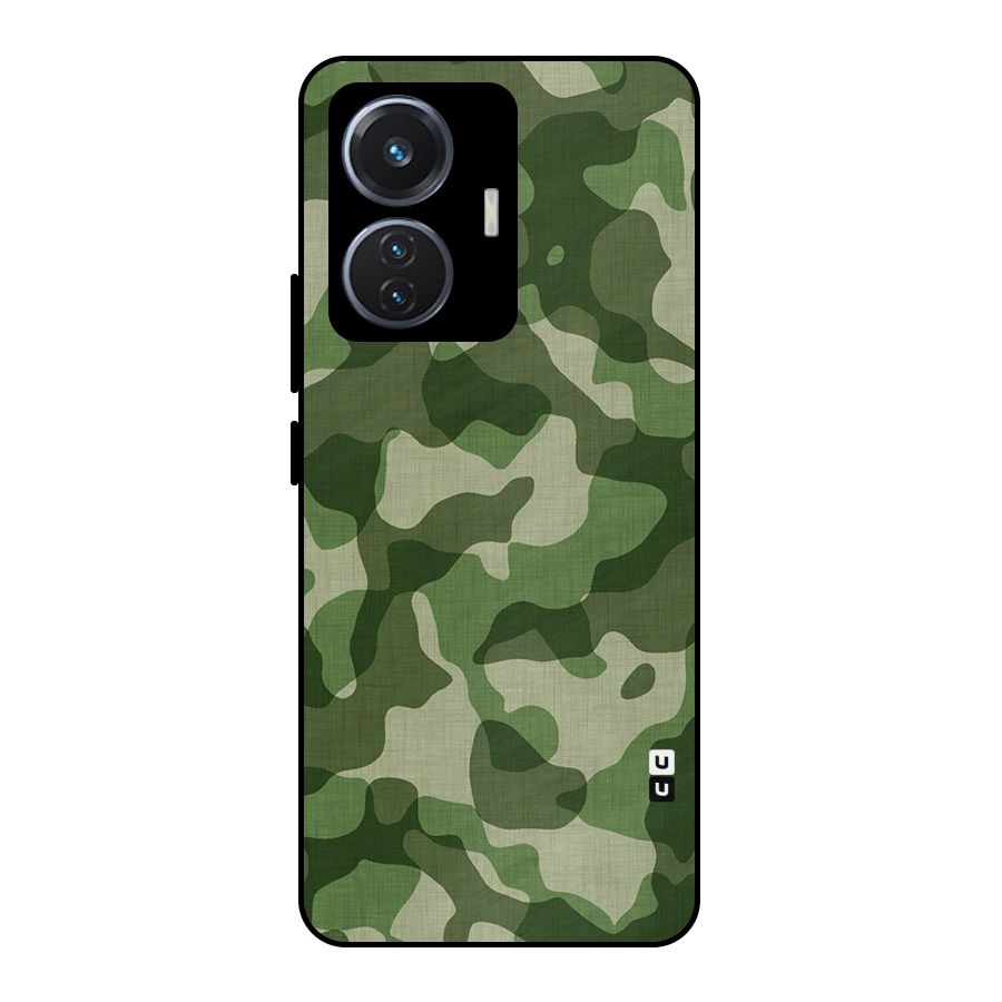 Camouflage Pattern Art Metal Back Case for iQOO Z6 44W