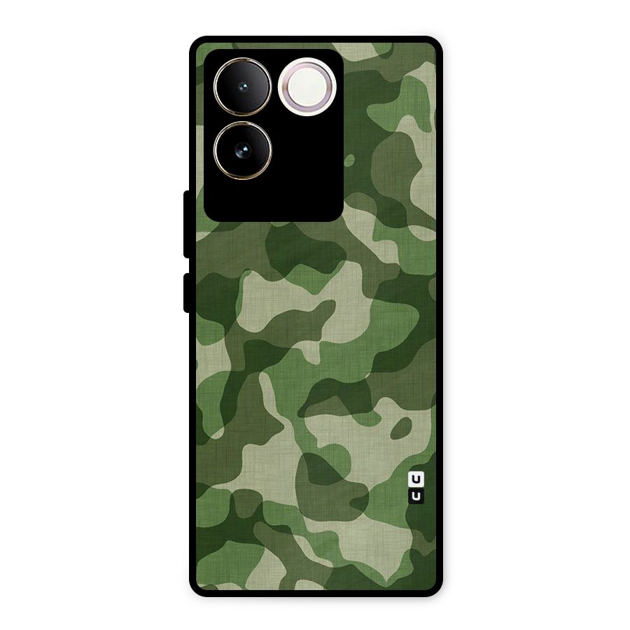Camouflage Pattern Art Metal Back Case for iQOO Z7 Pro