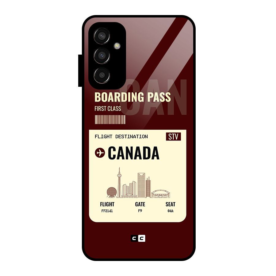 Canada Boarding Pass Glass Back Case for Galaxy F13