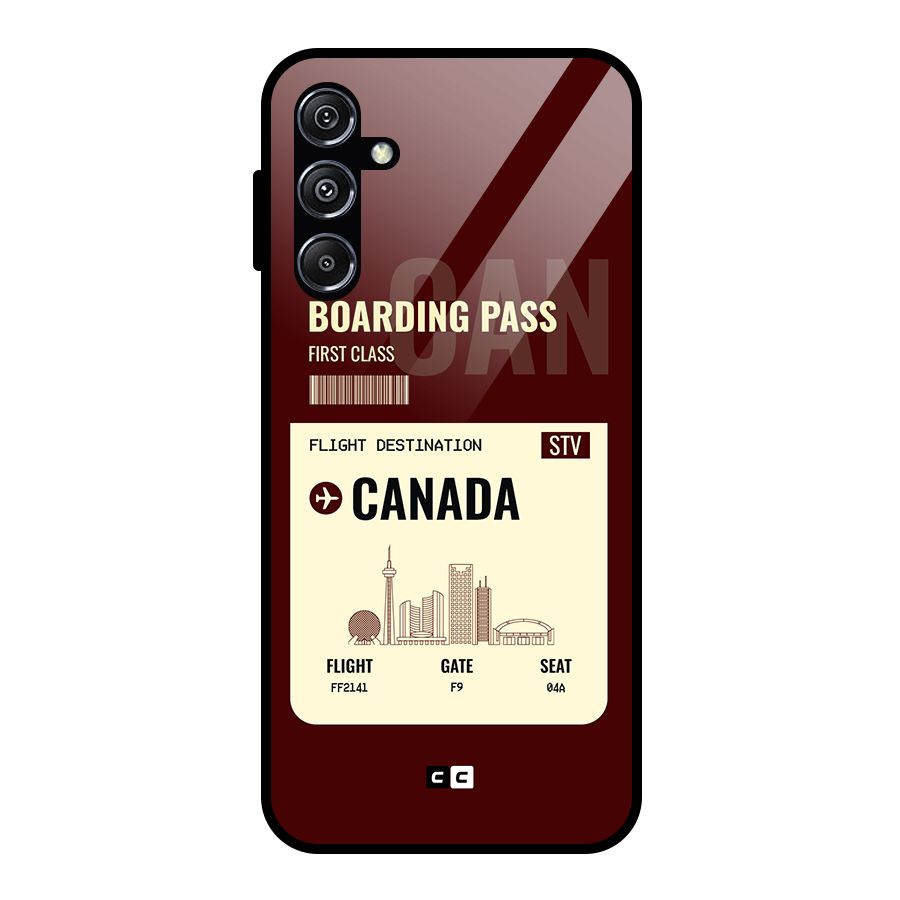Canada Boarding Pass Glass Back Case for Galaxy M34 5G