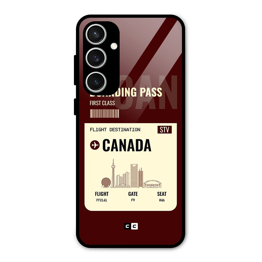 Canada Boarding Pass Glass Back Case for Galaxy S23 FE