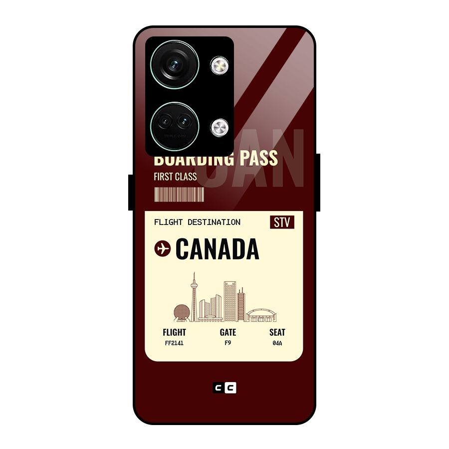 Canada Boarding Pass Glass Back Case for Oneplus Nord 3