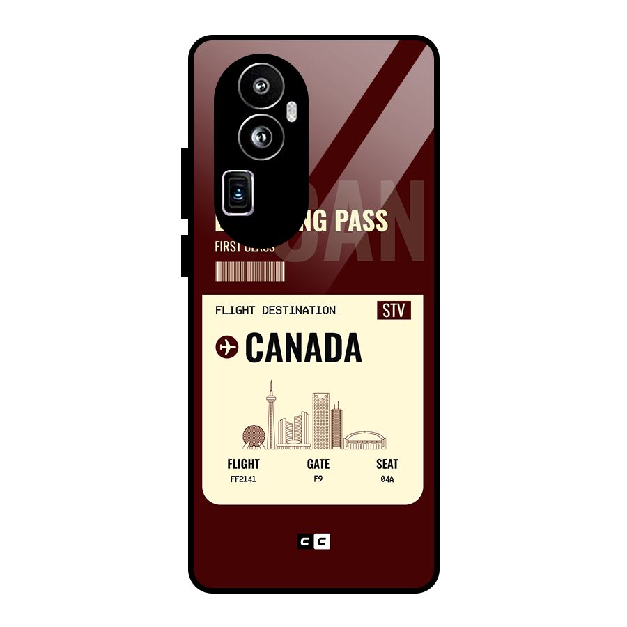 Canada Boarding Pass Glass Back Case for Oppo Reno10 Pro Plus