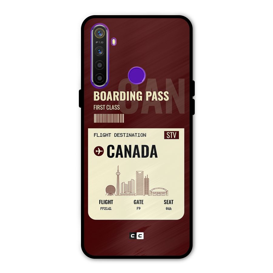 Canada Boarding Pass Glass Back Case for Realme 5s