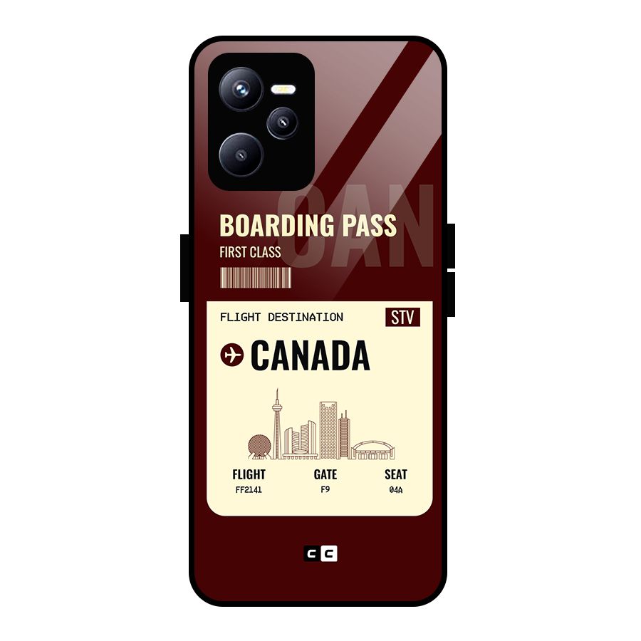 Canada Boarding Pass Glass Back Case for Realme C35