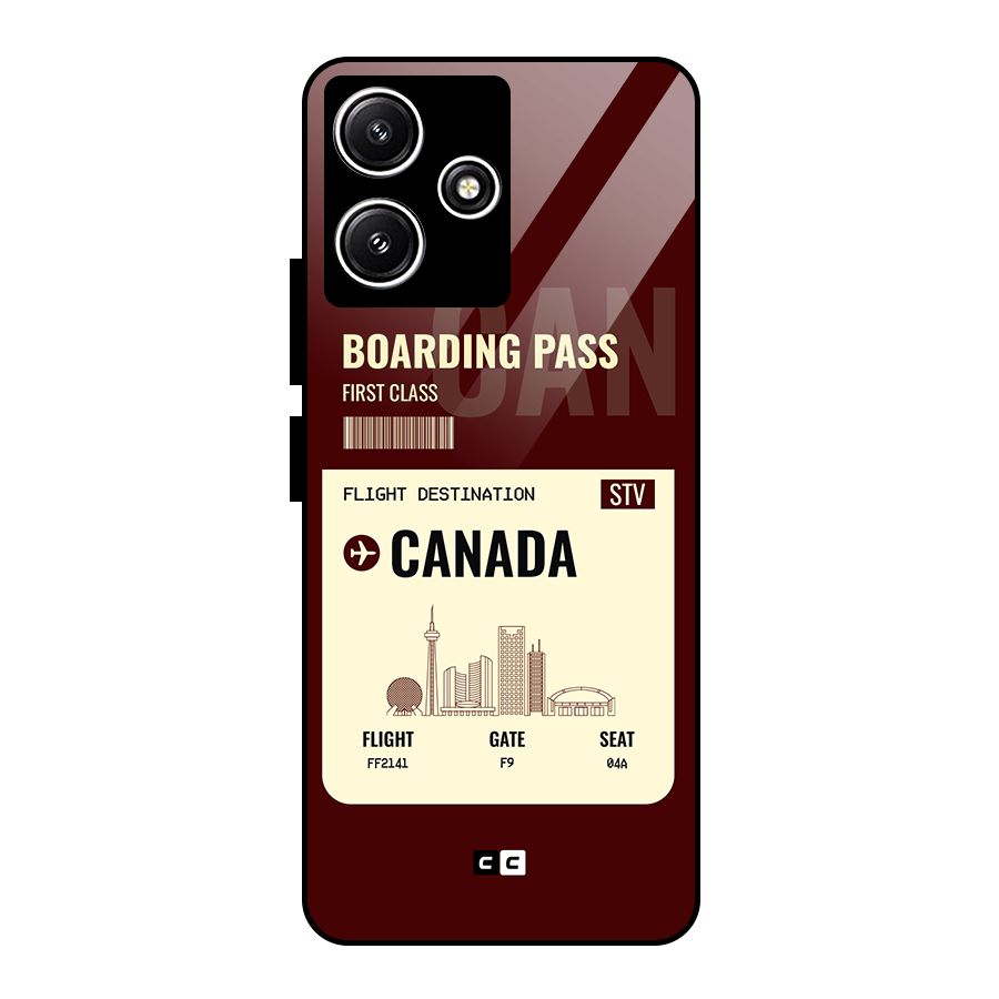 Canada Boarding Pass Glass Back Case for Redmi 12 5G