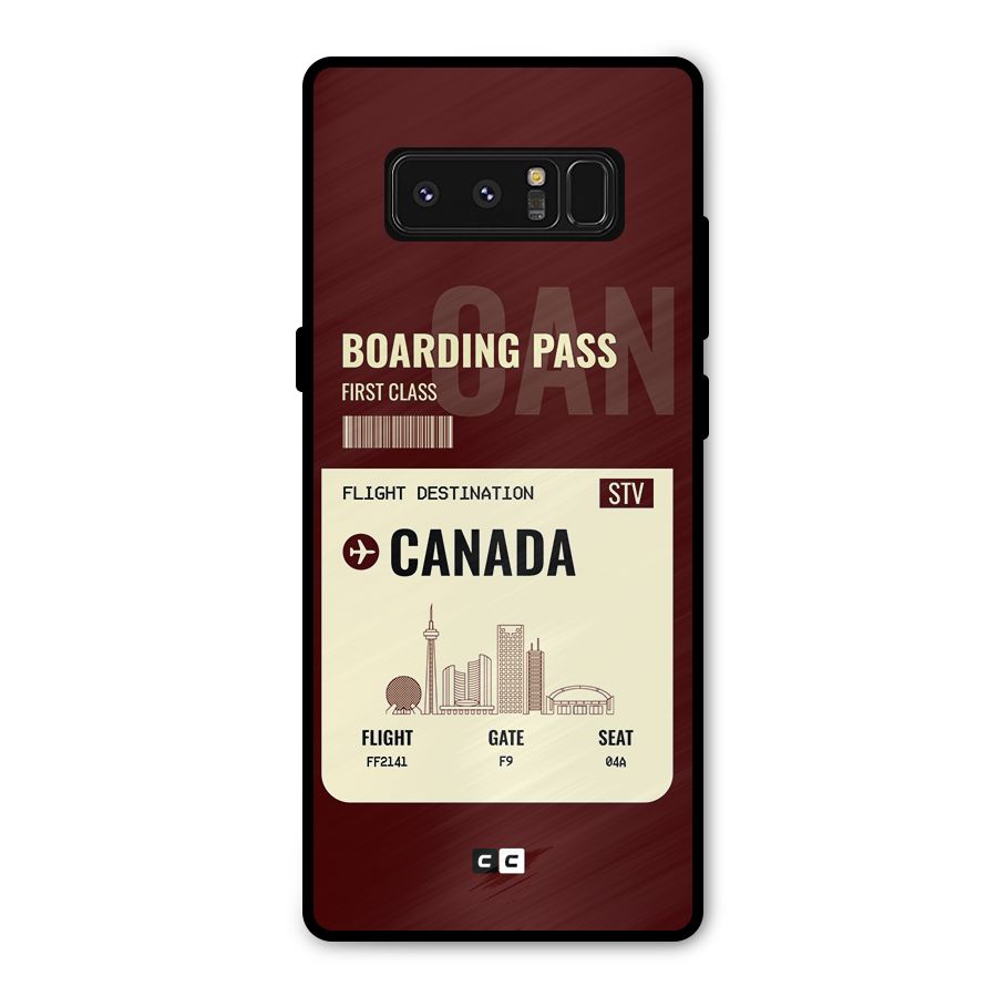Canada Boarding Pass Metal Back Case for Galaxy Note 8