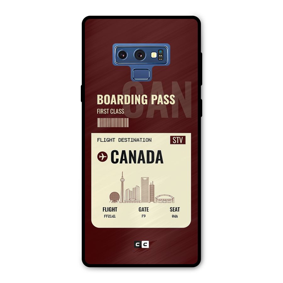 Canada Boarding Pass Metal Back Case for Galaxy Note 9