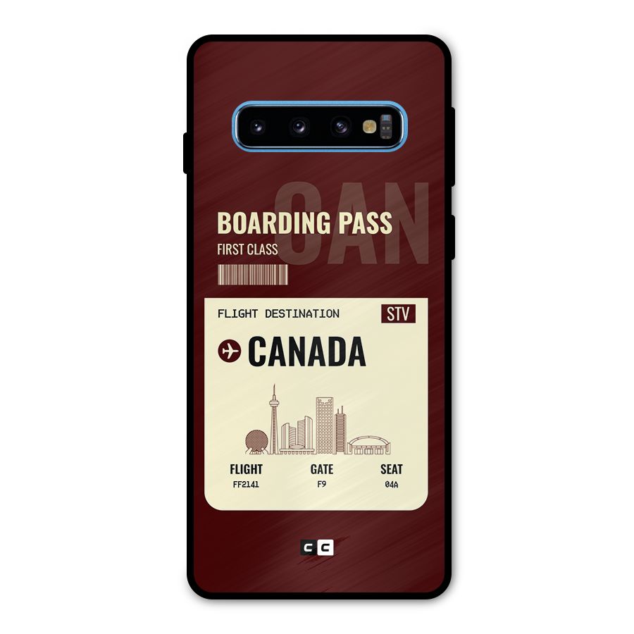 Canada Boarding Pass Metal Back Case for Galaxy S10