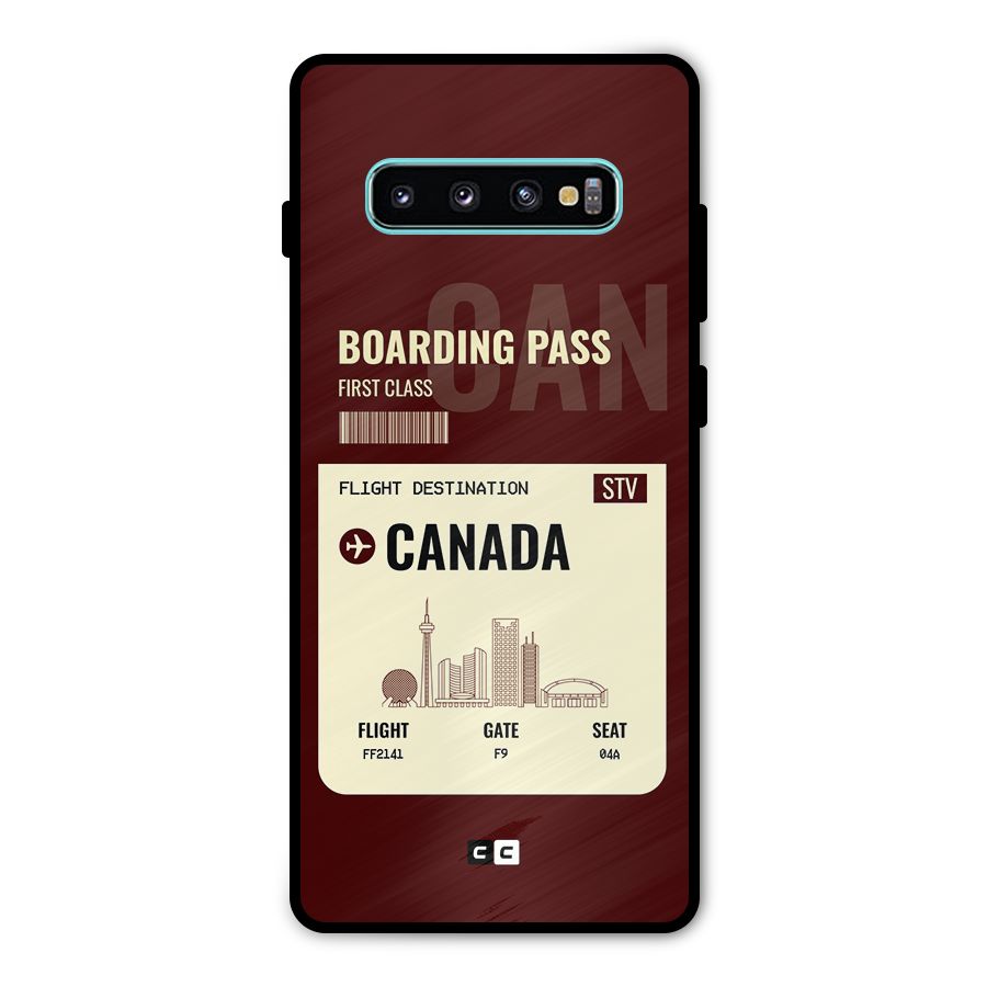 Canada Boarding Pass Metal Back Case for Galaxy S10 Plus