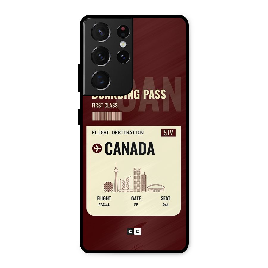 Canada Boarding Pass Metal Back Case for Galaxy S21 Ultra 5G
