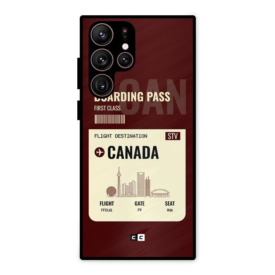 Canada Boarding Pass Metal Back Case for Galaxy S22 Ultra 5G
