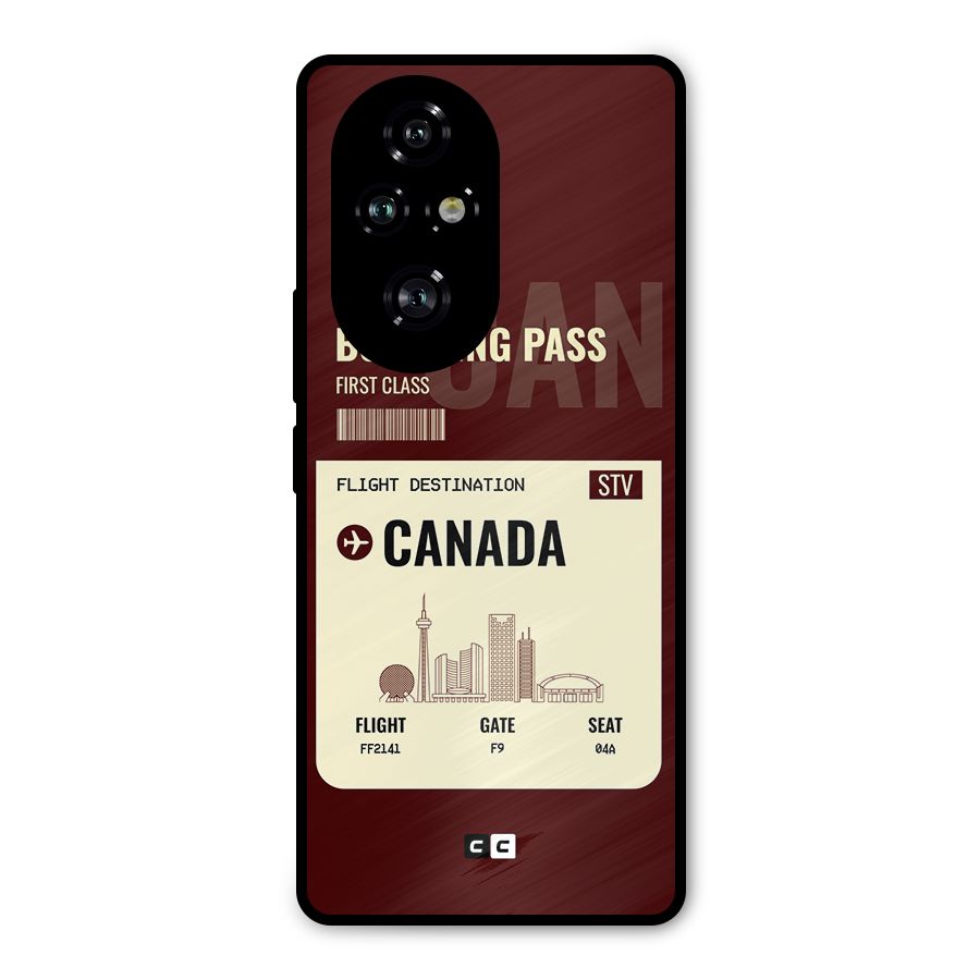 Canada Boarding Pass Metal Back Case for Honor 200 Pro