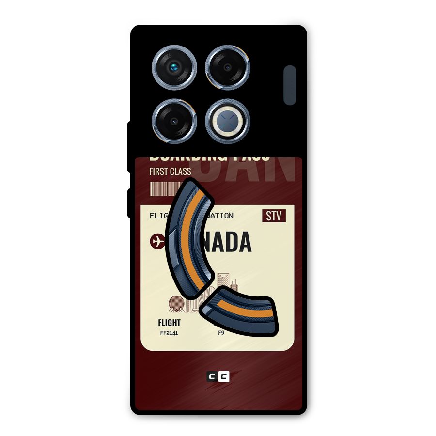 Canada Boarding Pass Metal Back Case for Infinix GT 20 Pro