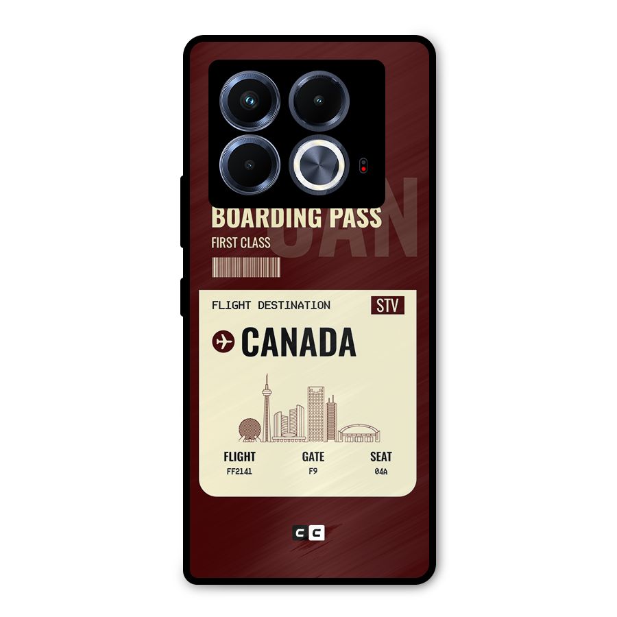 Canada Boarding Pass Metal Back Case for Infinix Note 40 5G