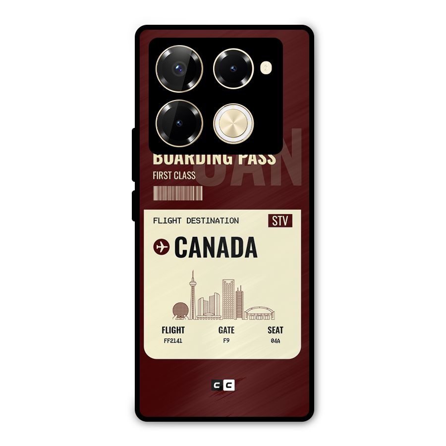 Canada Boarding Pass Metal Back Case for Infinix Note 40 Pro Plus