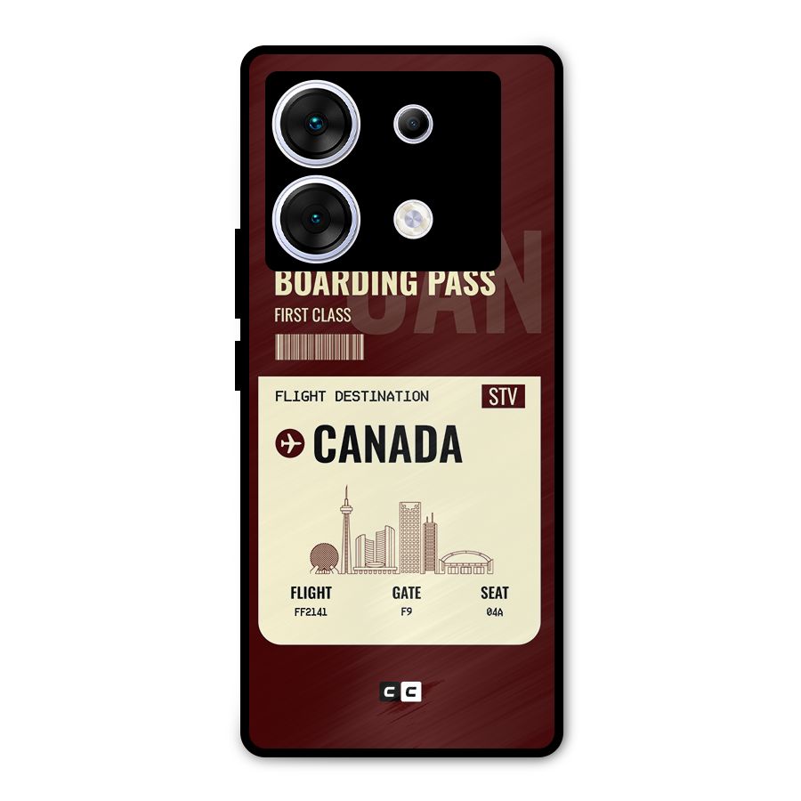 Canada Boarding Pass Metal Back Case for Infinix Zero 30 5G