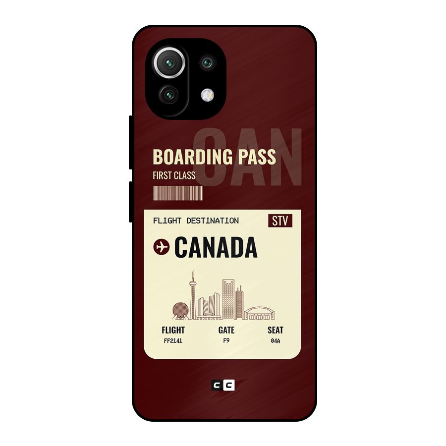 Canada Boarding Pass Metal Back Case for Mi 11 Lite NE 5G