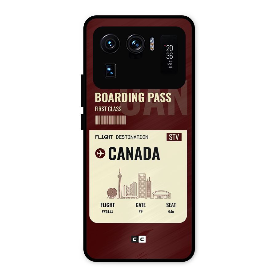 Canada Boarding Pass Metal Back Case for Mi 11 Ultra
