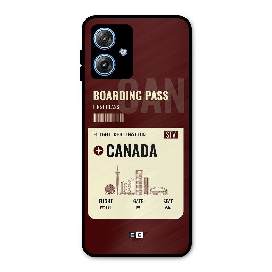 Canada Boarding Pass Metal Back Case for Moto G54