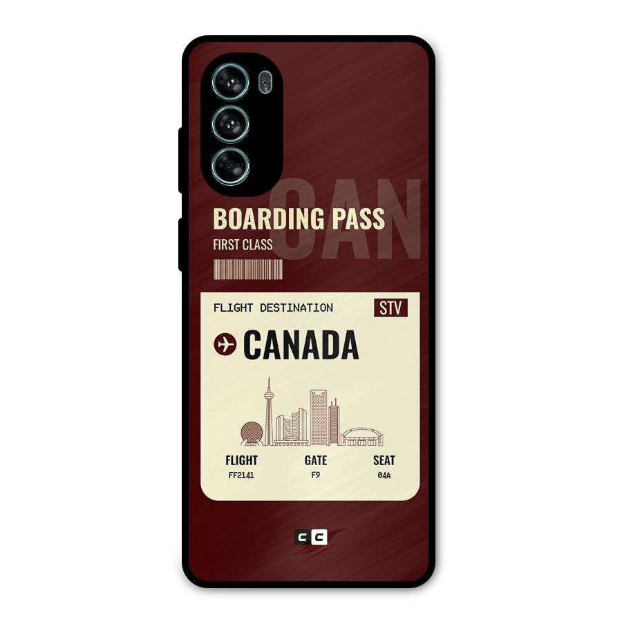 Canada Boarding Pass Metal Back Case for Moto G62