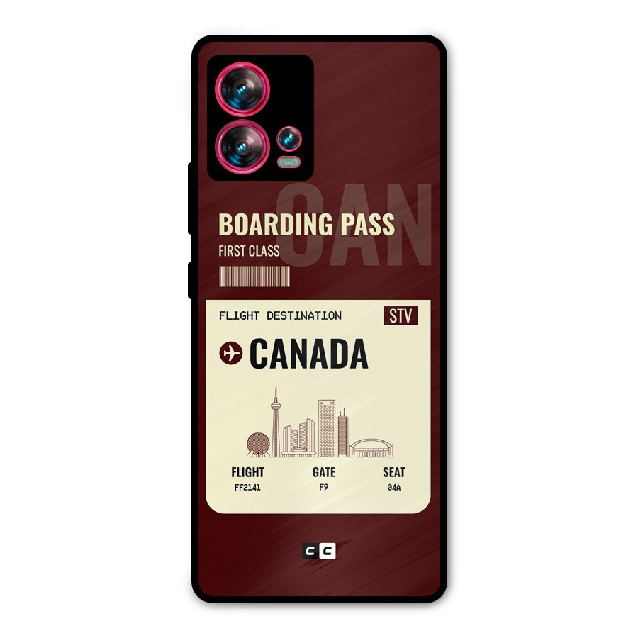 Canada Boarding Pass Metal Back Case for Motorola Edge 30 Fusion
