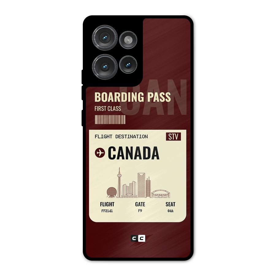 Canada Boarding Pass Metal Back Case for Motorola Edge 50