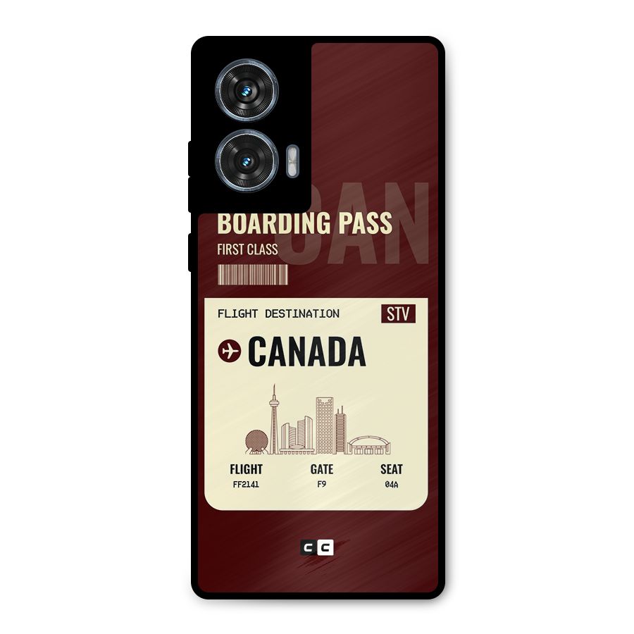 Canada Boarding Pass Metal Back Case for Motorola Edge 50 Fusion