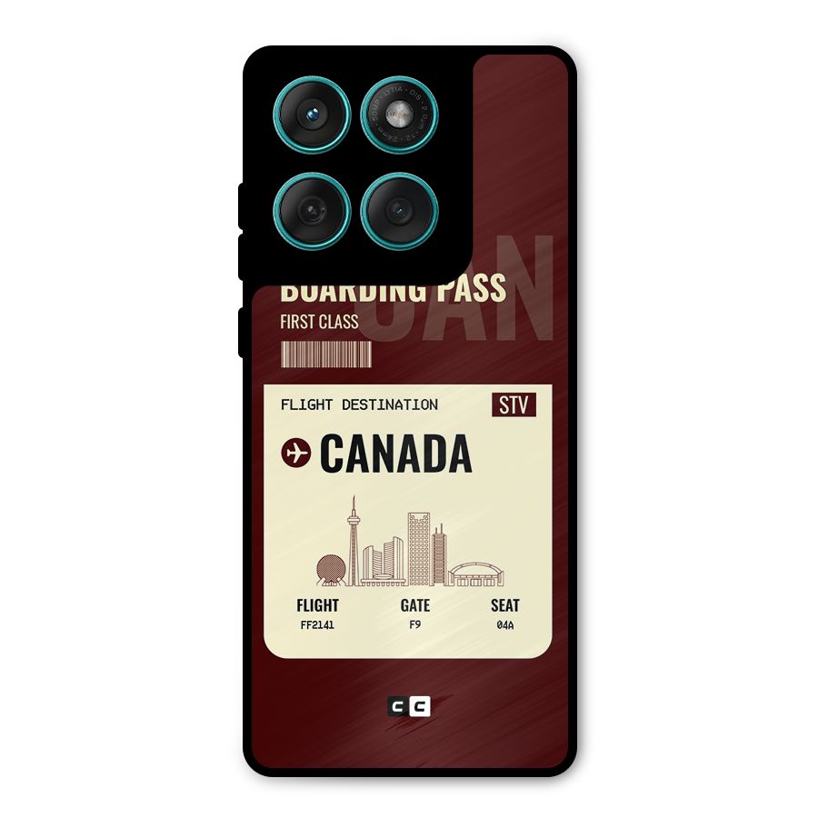 Canada Boarding Pass Metal Back Case for Motorola Edge 60 Fusion