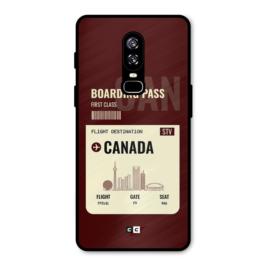 Canada Boarding Pass Metal Back Case for OnePlus 6