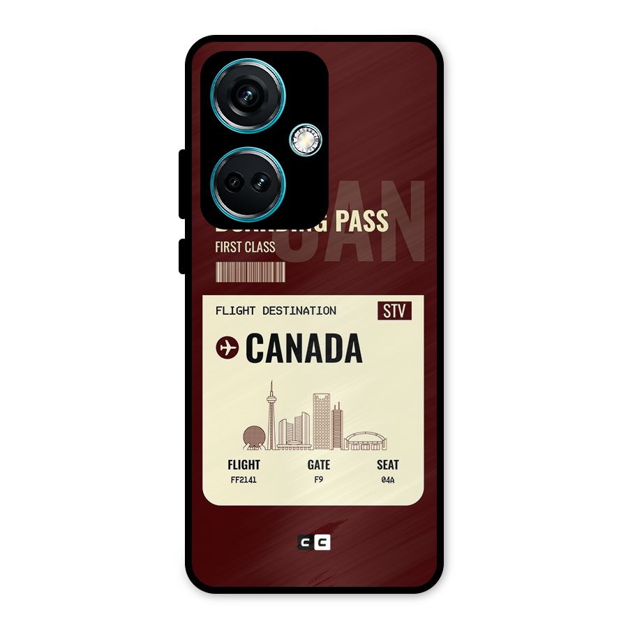 Canada Boarding Pass Metal Back Case for OnePlus Nord CE 3 5G