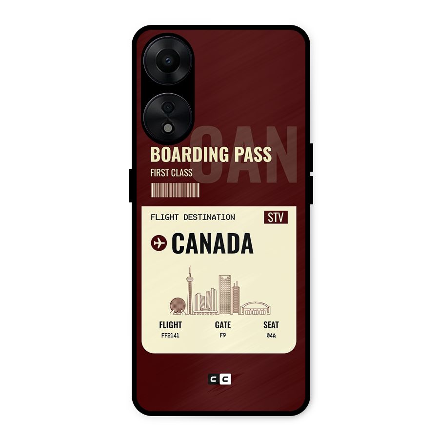Canada Boarding Pass Metal Back Case for Oppo A78 5G