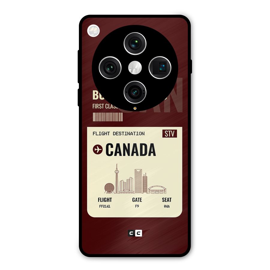 Canada Boarding Pass Metal Back Case for Oppo Find X8 Pro