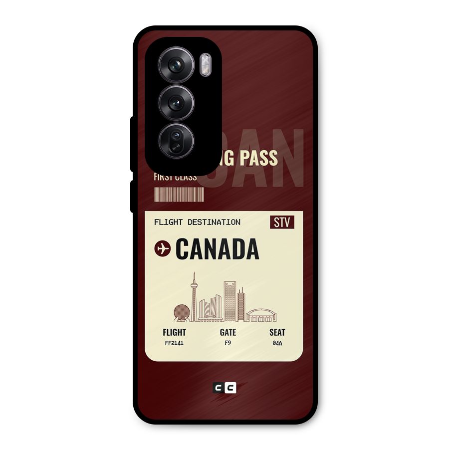 Canada Boarding Pass Metal Back Case for Oppo Reno12 Pro