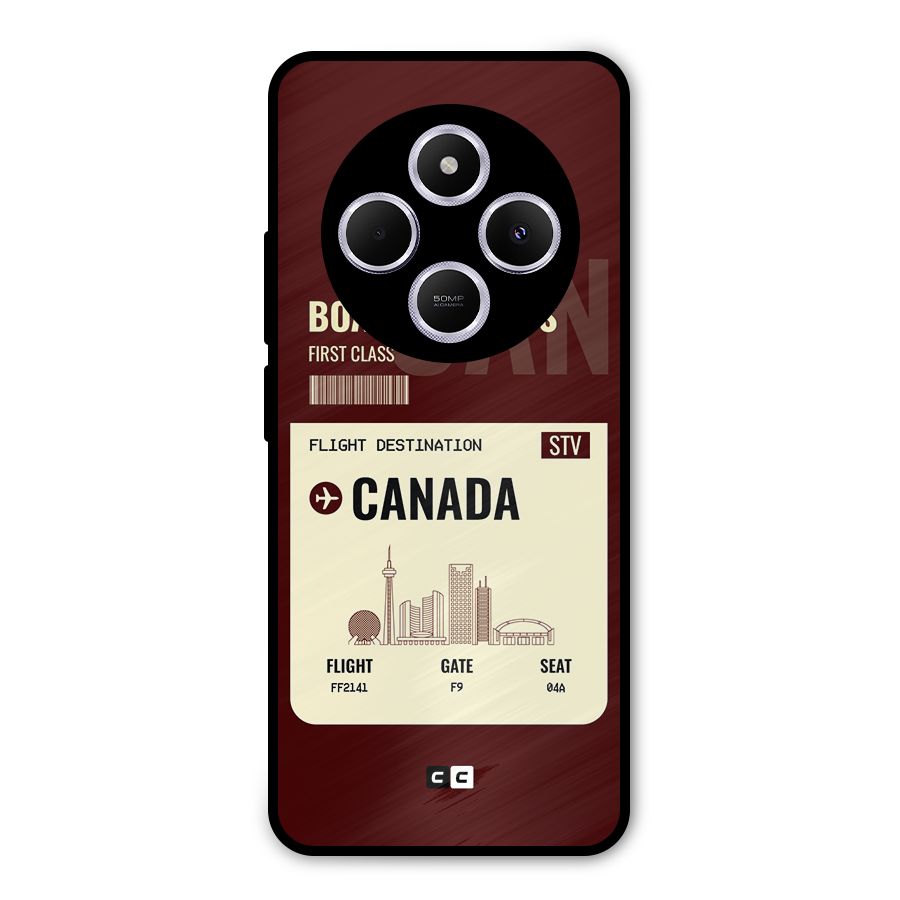 Canada Boarding Pass Metal Back Case for Poco C75 5G