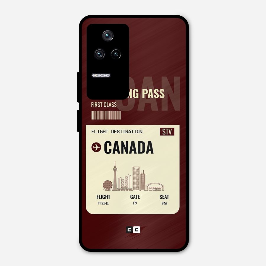 Canada Boarding Pass Metal Back Case for Poco F4 5G