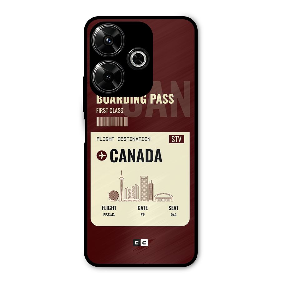Canada Boarding Pass Metal Back Case for Poco M6 Plus