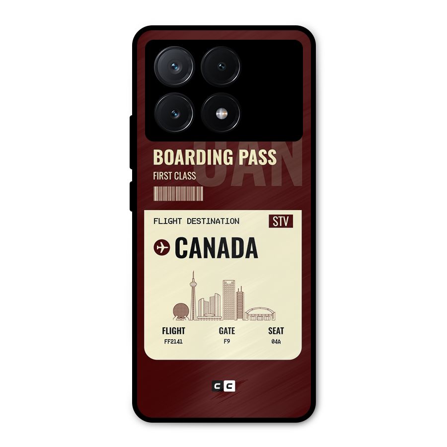 Canada Boarding Pass Metal Back Case for Poco X6 Pro