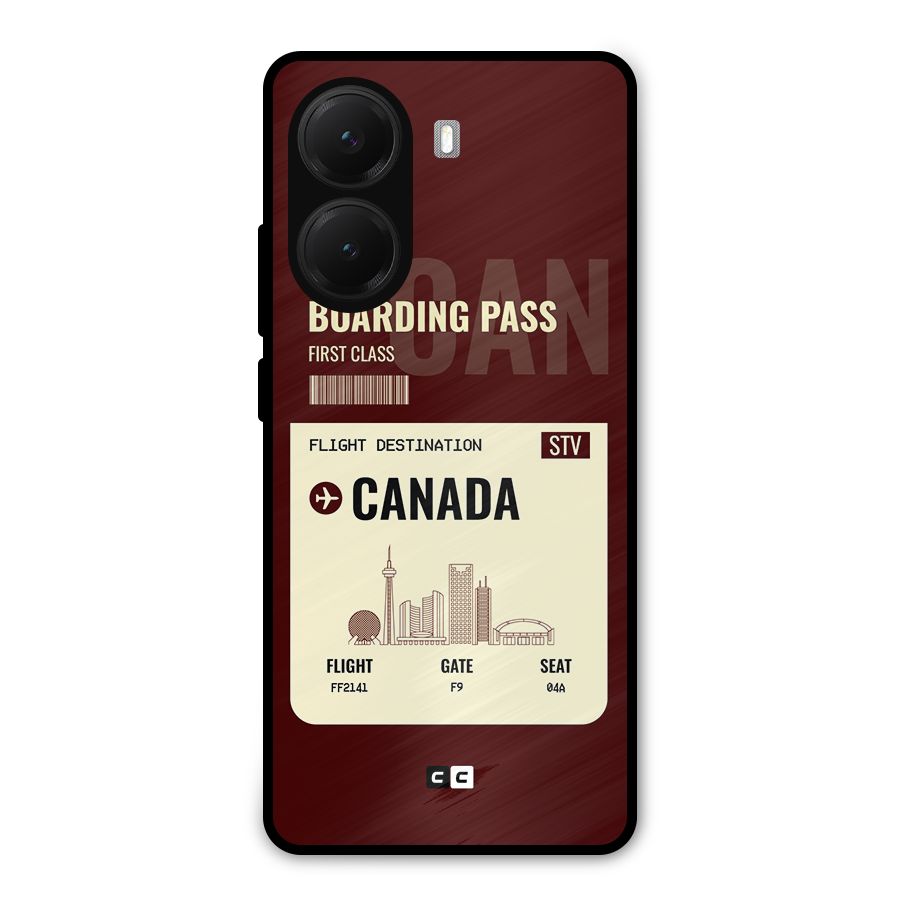 Canada Boarding Pass Metal Back Case for Poco X7 Pro
