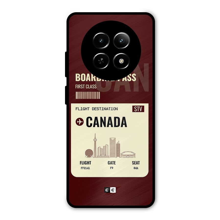 Canada Boarding Pass Metal Back Case for Realme 13