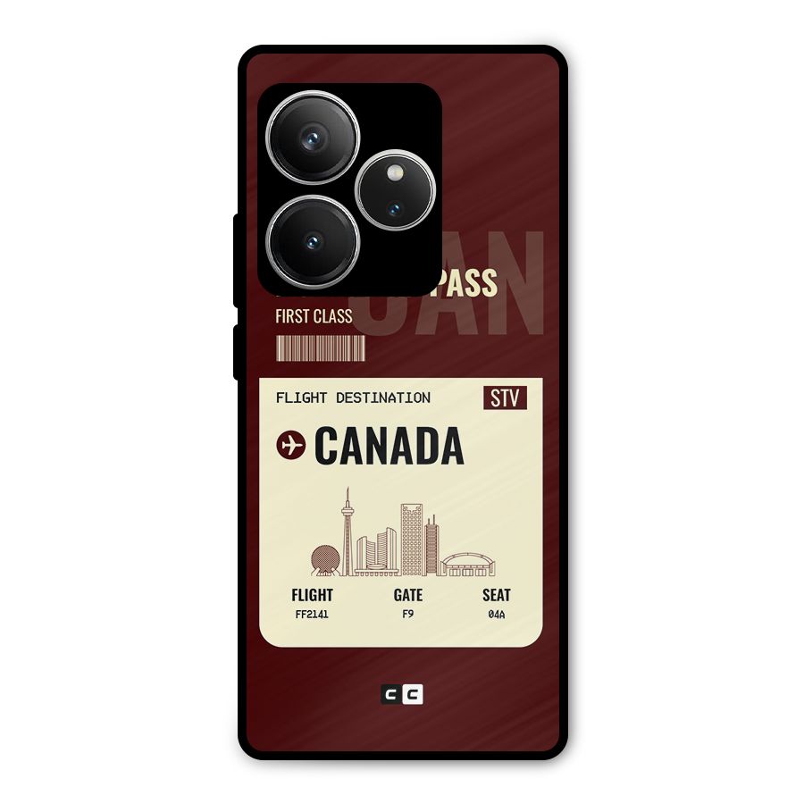 Canada Boarding Pass Metal Back Case for Realme GT 6
