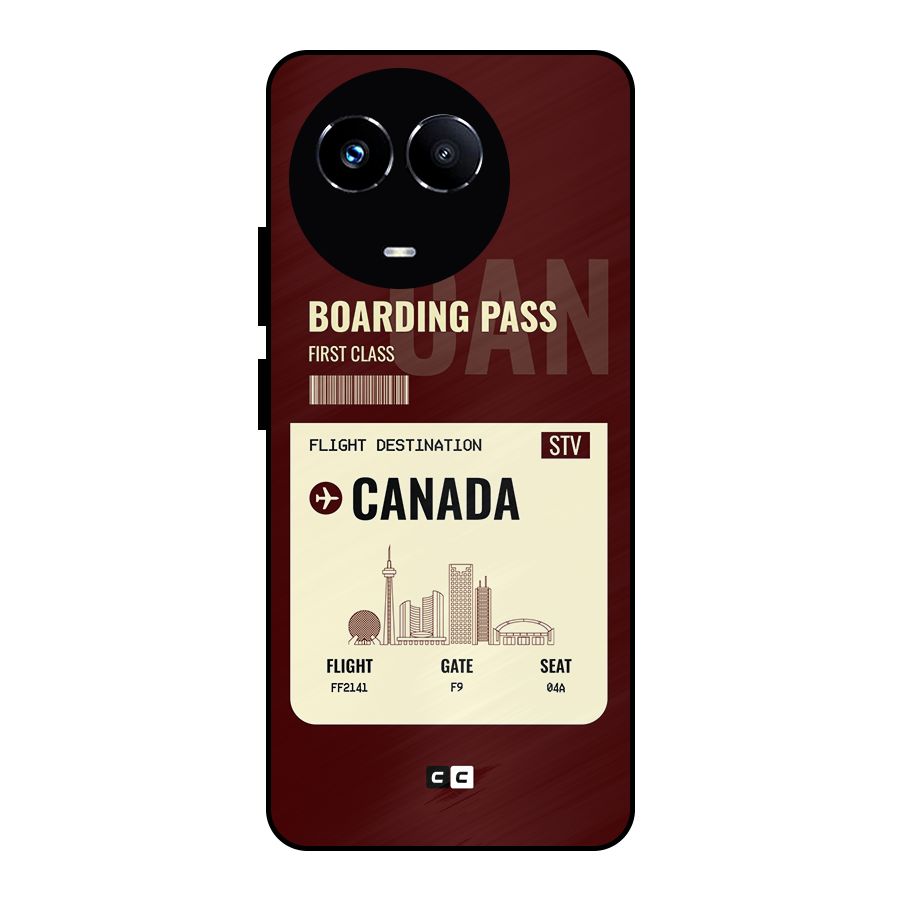 Canada Boarding Pass Metal Back Case for Realme Narzo 60X