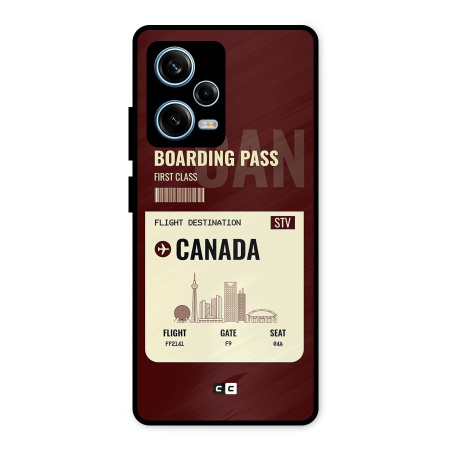 Canada Boarding Pass Metal Back Case for Redmi Note 12 Pro