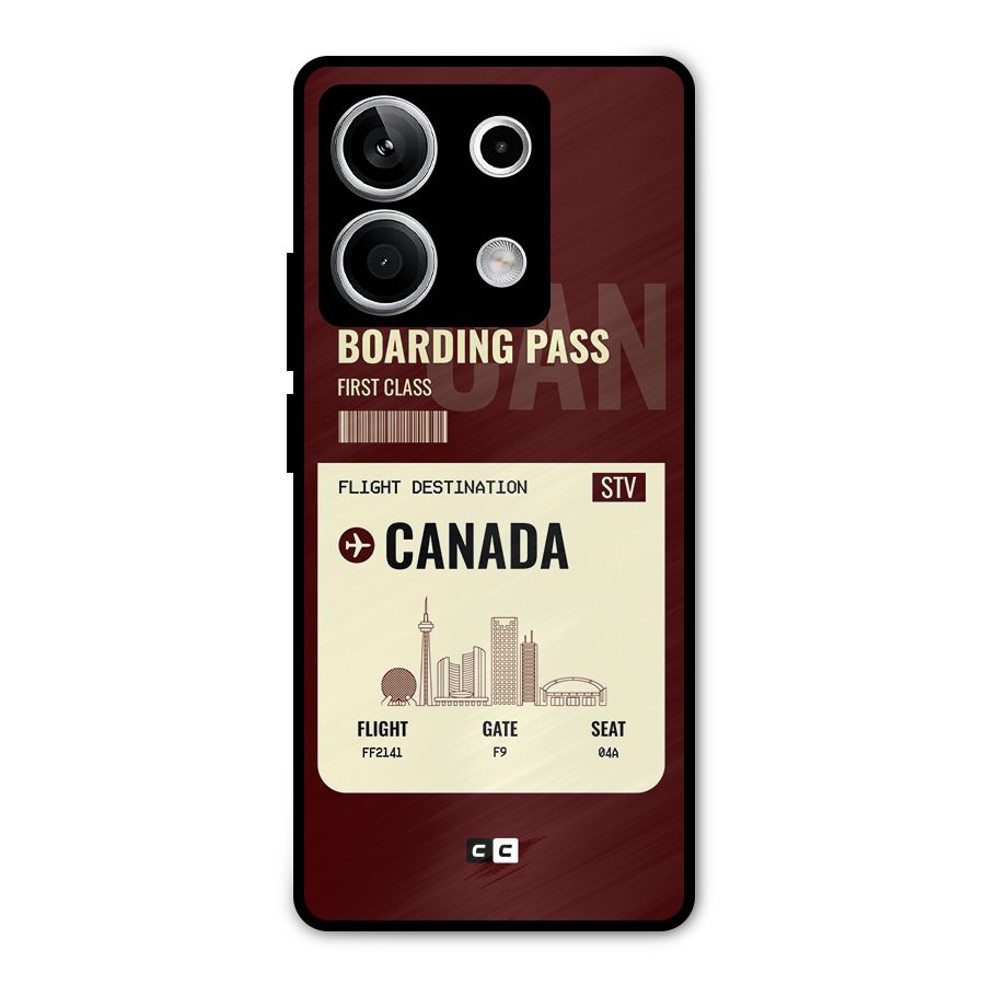 Canada Boarding Pass Metal Back Case for Redmi Note 13 5G