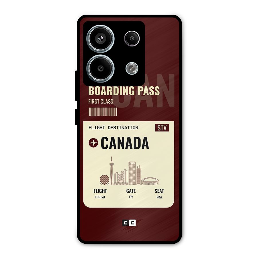 Canada Boarding Pass Metal Back Case for Redmi Note 13 Pro 5G