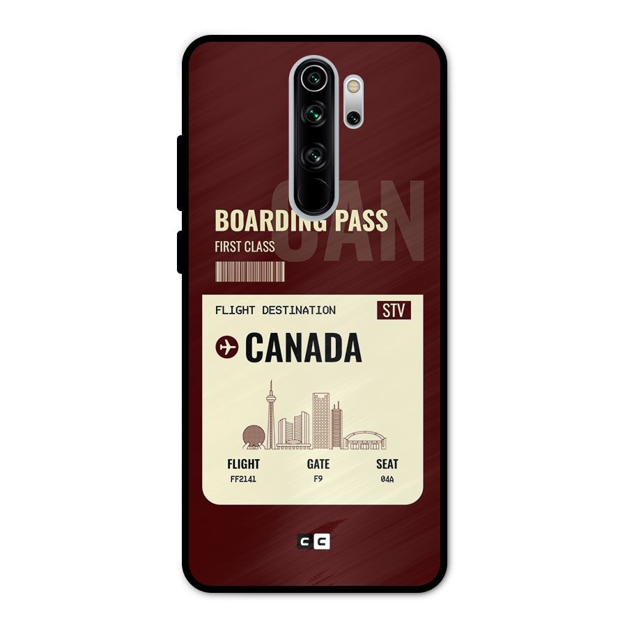 Canada Boarding Pass Metal Back Case for Redmi Note 8 Pro